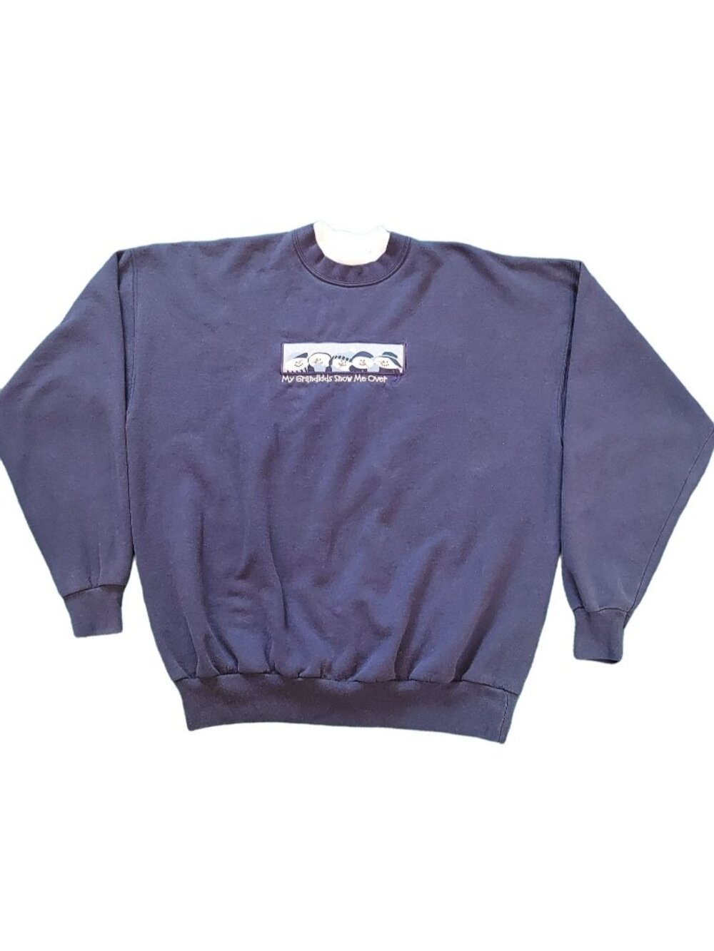 Vintage Christmas MC Energy Sportswear Sweater My Grandkids Snow Me Over Size XL